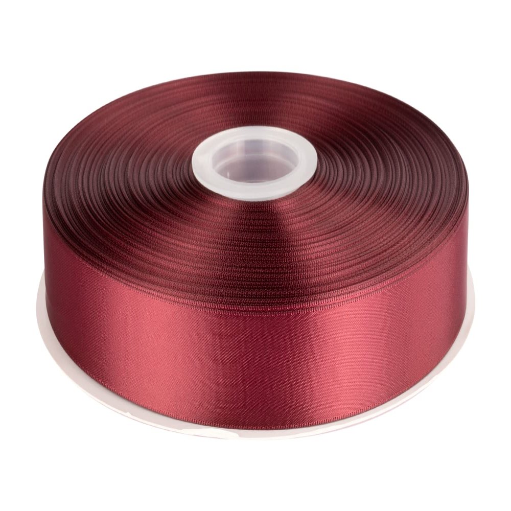 1" Inch Double Faced Satin Ribbon Solid Polyester Ribbon for Gift Wrapping, Crafts, Hair Bows, Wedding Party Decaration, Baby Shower Decoration Floral Arrangement (100 Yards, Burgundy)