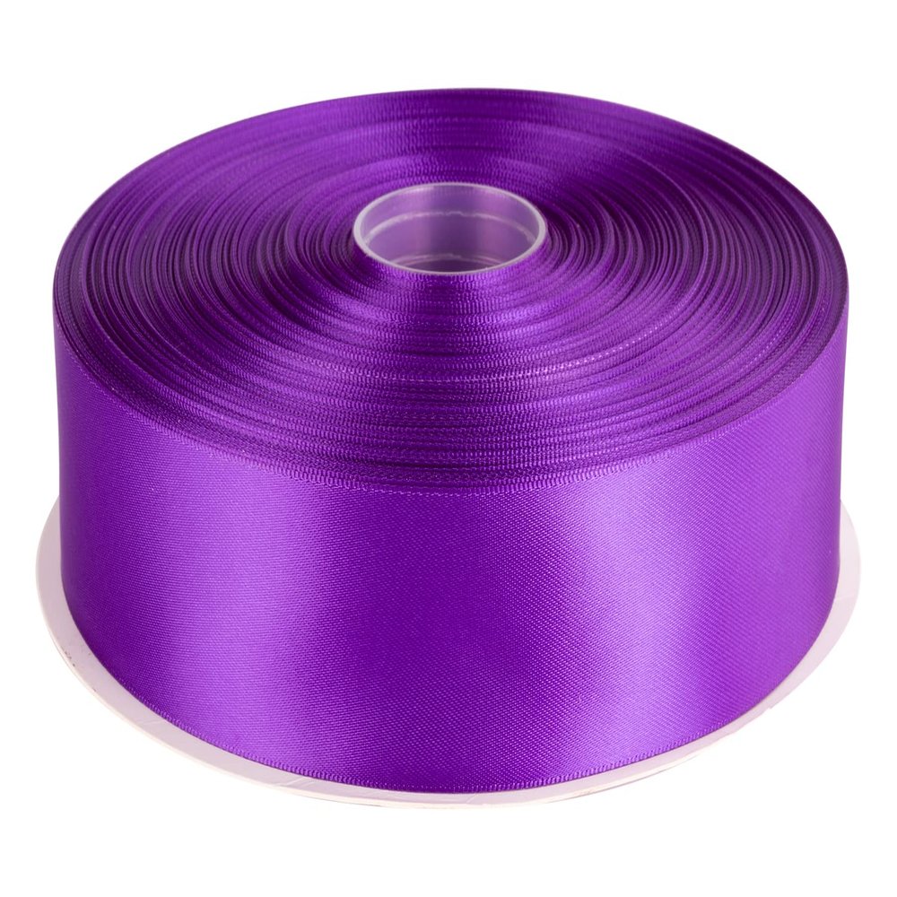 1-1/2" Inch Double Faced Satin Ribbon Solid Polyester Ribbon for Gift Wrapping, Crafts, Hair Bows, Wedding Party Decaration, Baby Shower Decoration Floral Arrangement (100 Yards, Purple)