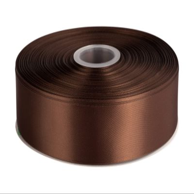 1-1/2" Inch Double Faced Satin Ribbon Solid Polyester Ribbon for Gift Wrapping, Crafts, Hair Bows, Wedding Party Decaration, Baby Shower Decoration Floral Arrangement (100 Yards, Brown)
