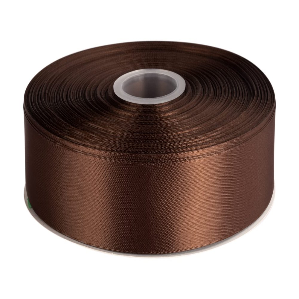 1-1/2" Inch Double Faced Satin Ribbon Solid Polyester Ribbon for Gift Wrapping, Crafts, Hair Bows, Wedding Party Decaration, Baby Shower Decoration Floral Arrangement (100 Yards, Brown)