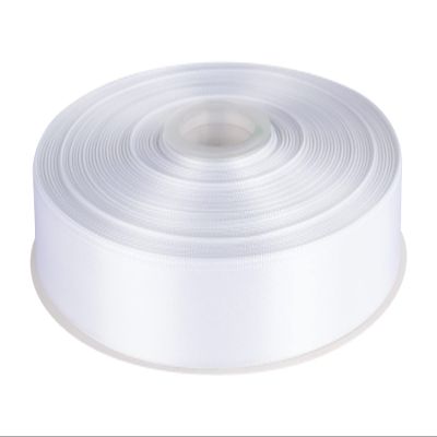 1" Inch Double Faced Satin Ribbon Solid Polyester Ribbon for Gift Wrapping, Crafts, Hair Bows, Wedding Party Decaration, Baby Shower Decoration Floral Arrangement (100 Yards, White)