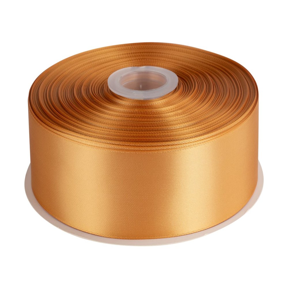 1-1/2" Inch Double Faced Satin Ribbon Solid Polyester Ribbon for Gift Wrapping, Crafts, Hair Bows, Wedding Party Decaration, Baby Shower Decoration Floral Arrangement (100 Yards, Old Gold)