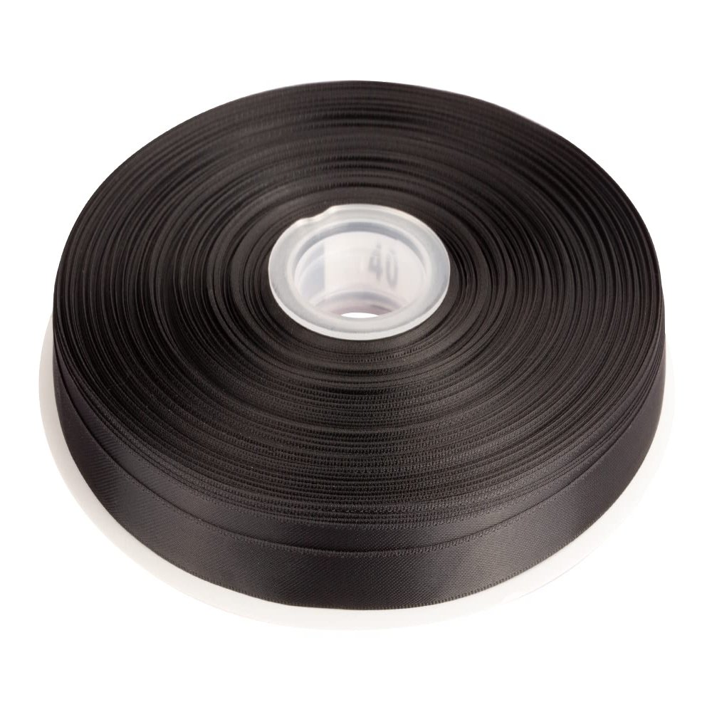 3/8" Inch Double Faced Satin Ribbon Solid Polyester Ribbon for Gift Wrapping, Crafts, Hair Bows, Wedding Party Decaration, Baby Shower Decoration Floral Arrangement (100 Yards, Black)