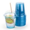 Golden Apple, color cups series 12oz 50sets Blue Plastic cups with Clear Dome lids with hole (50cups+50lids) BPA Free view 1