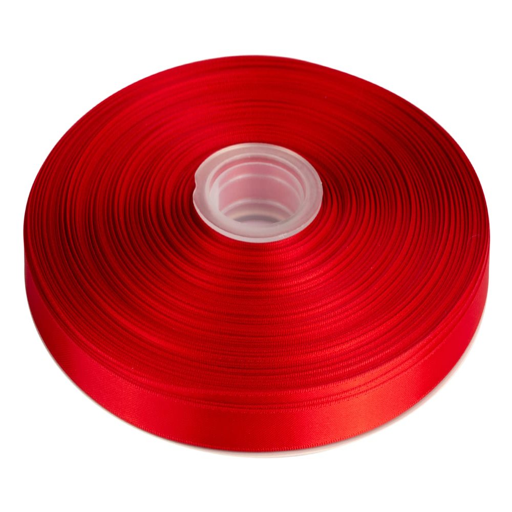 3/8" Inch Double Faced Satin Ribbon Solid Polyester Ribbon for Gift Wrapping, Crafts, Hair Bows, Wedding Party Decaration, Baby Shower Decoration Floral Arrangement (100 Yards, Red)