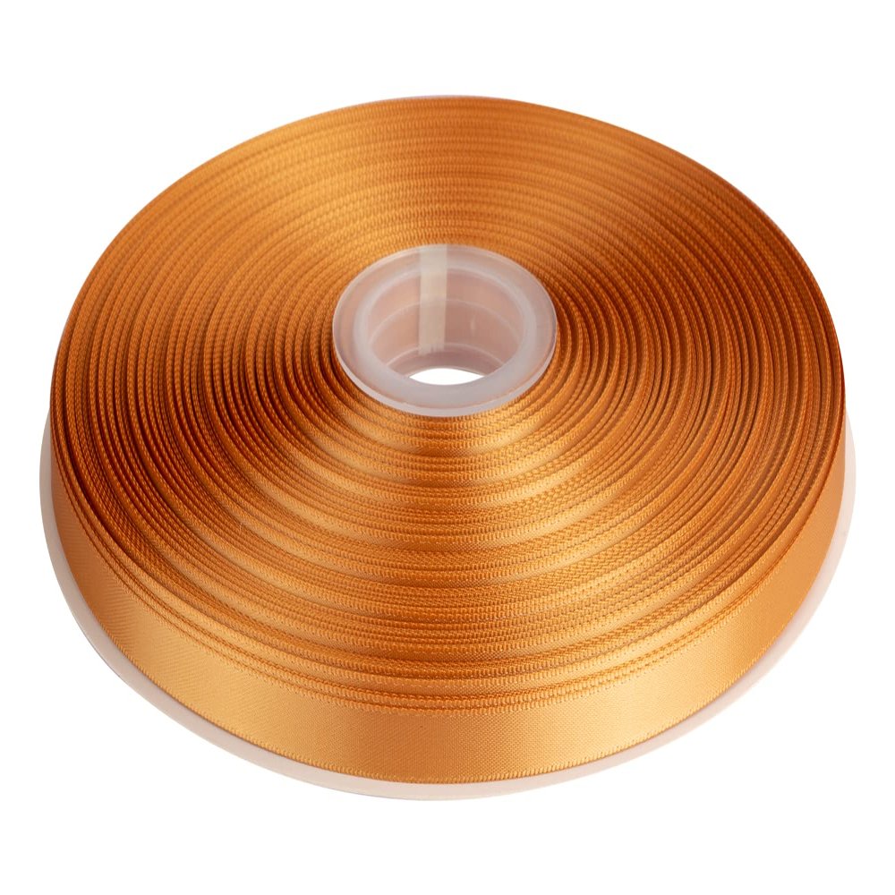 3/8" Inch Double Faced Satin Ribbon Solid Polyester Ribbon for Gift Wrapping, Crafts, Hair Bows, Wedding Party Decaration, Baby Shower Decoration Floral Arrangement (100 Yards, Old Gold)