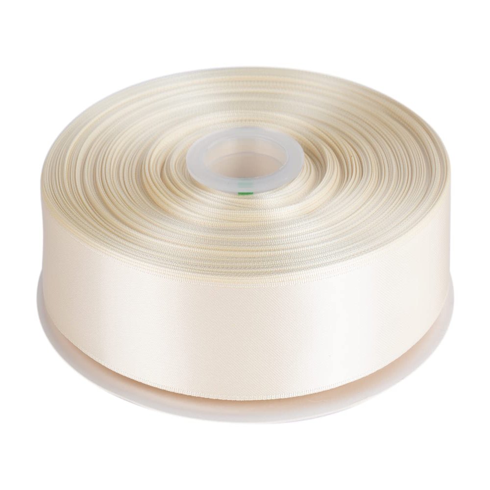 1" Inch Double Faced Satin Ribbon Solid Polyester Ribbon for Gift Wrapping, Crafts, Hair Bows, Wedding Party Decaration, Baby Shower Decoration Floral Arrangement (100 Yards, Ivory)