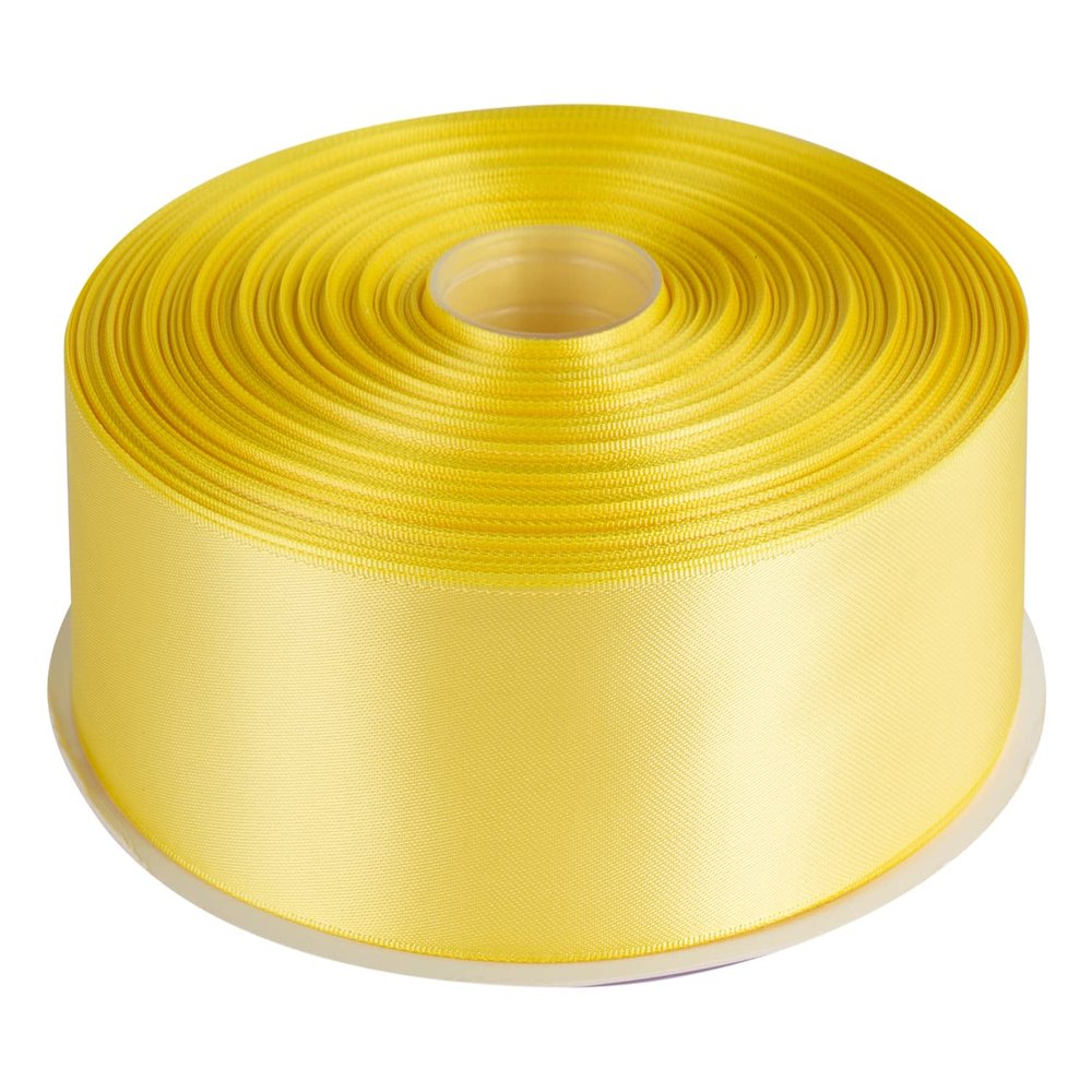 1-1/2" Inch Double Faced Satin Ribbon Solid Polyester Ribbon for Gift Wrapping, Crafts, Hair Bows, Wedding Party Decaration, Baby Shower Decoration Floral Arrangement (100 Yards, Lemon)