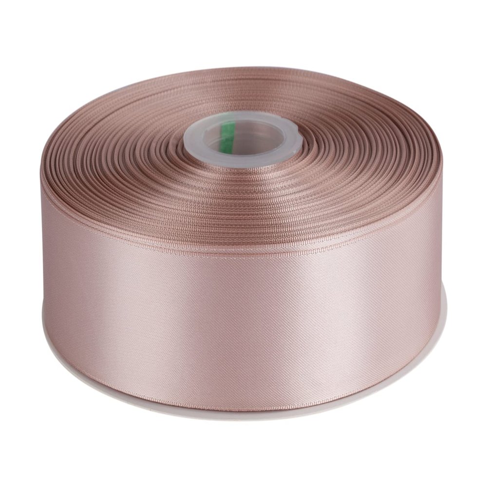 1-1/2" Inch Double Faced Satin Ribbon Solid Polyester Ribbon for Gift Wrapping, Crafts, Hair Bows, Wedding Party Decaration, Baby Shower Decoration Floral Arrangement (100 Yards, Vanilla)