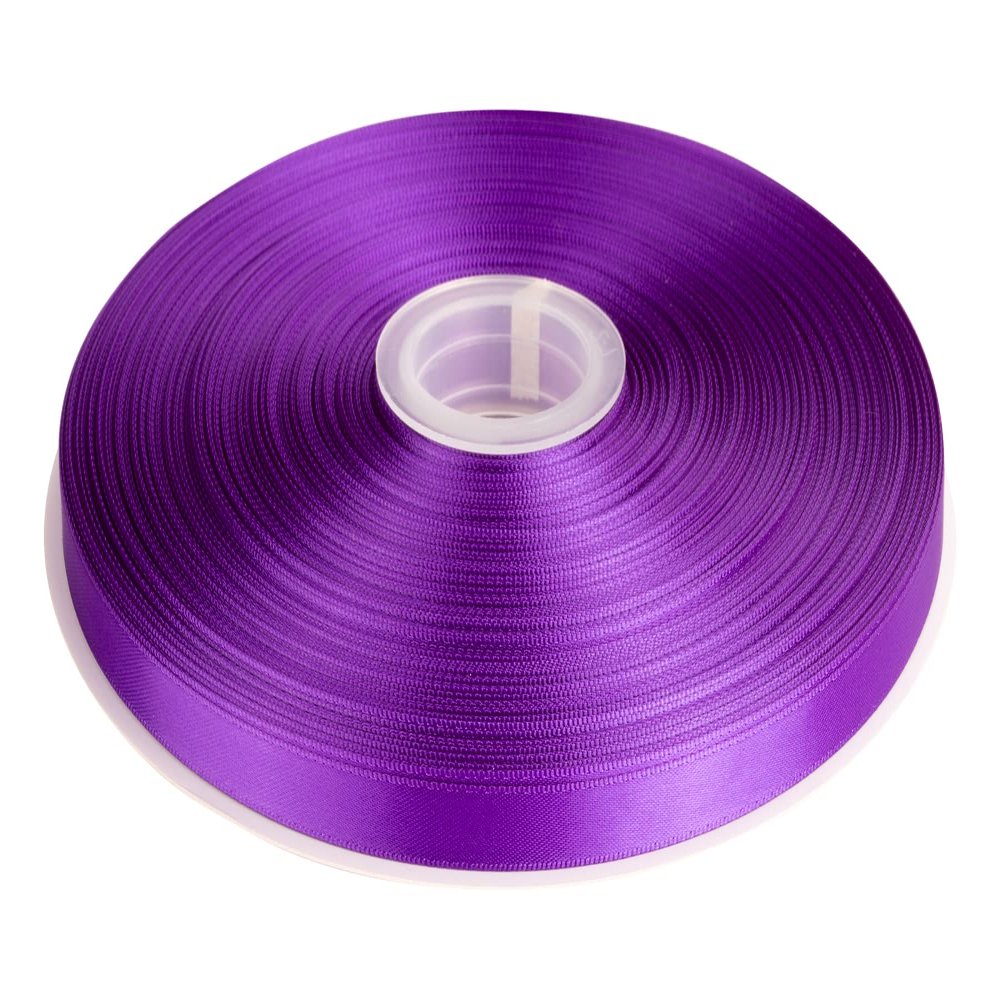 3/8" Inch Double Faced Satin Ribbon Solid Polyester Ribbon for Gift Wrapping, Crafts, Hair Bows, Wedding Party Decaration, Baby Shower Decoration Floral Arrangement (100 Yards, Purple)