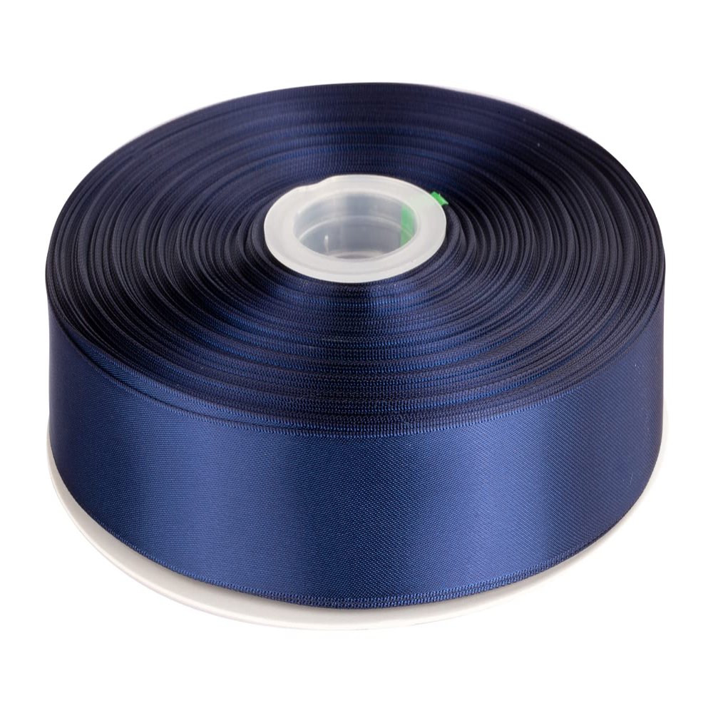 1" Inch Double Faced Satin Ribbon Solid Polyester Ribbon for Gift Wrapping, Crafts, Hair Bows, Wedding Party Decaration, Baby Shower Decoration Floral Arrangement (100 Yards, Navy)