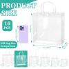 BadenBach 16 Pack Clear Gift Bags with Handles, 11" x 11" x 3.9" Large Reusable Plastic Party Favor Bags Bulk, Transparent PVC Tote Bag for Wedding, Birthday, Valentine's Day, Boutique (282810 cm) view 2