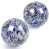 1.57in Feng Shui Stone Baoding Balls Chinese Health Exercise Stress Balls with Gift Box Blue Stripe view 2