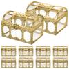 GALPADA 10pcs Golden Treasure Chest Candy Boxes, Plastic Wedding Favor Containers, Party Supplies for Storage, 2.95x2.04x1.96 Inch view 1