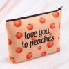 VAMSII Peach Makeup Bag Love You To Peaches Funny Peach Gift Bags Themed Gifts Fruit Pun Gifts Lover (love you to peaches) view 3