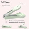 Baby Nail Clippers Set- 4 in 1 Baby Manicure Kit, Pedicure Kit for Newborn, Infant, Toddler, Kids Nail Clippers, Nail File, Scissor and Tweezers, Nail Care Grooming Tools, with Cute Owl Case (Green) view 4