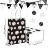 chiazllta 12 Pcs Volleyball Gift Bags for Team Volleyball Party Favor Snack Goody Treat Bag with Handle Volleyball Paper Bag Kraft Candy Bags for Sport Theme Birthday Party Decor Black & White view 3