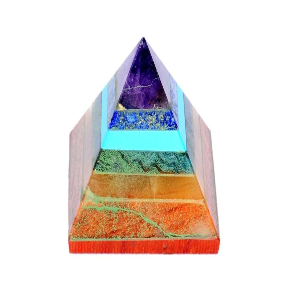 Jet Chakra Bonded Gemstone Pyramid Approx. 1.5" Earth Elements Reiki Symbol Pentacle Gemstone Healing Vastu Chakra Balancing Pyramid Good Luck Image is JUST A Reference (CHAKRA BONDED TURQUOISE)