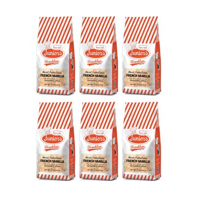 Junior's Most Fabulous Ground Coffee, 12 oz (French Vanilla, 6 bags)
