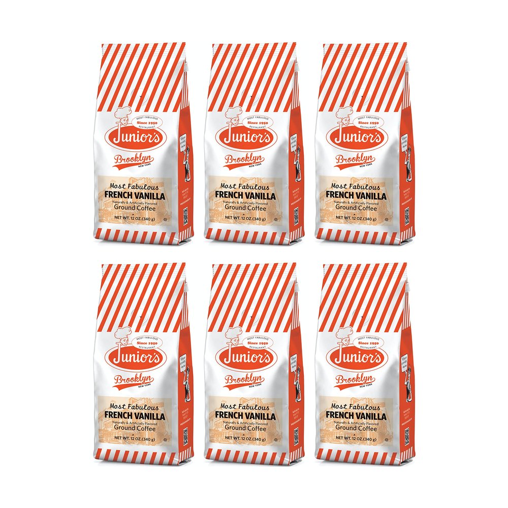 Junior's Most Fabulous Ground Coffee, 12 oz (French Vanilla, 6 bags)