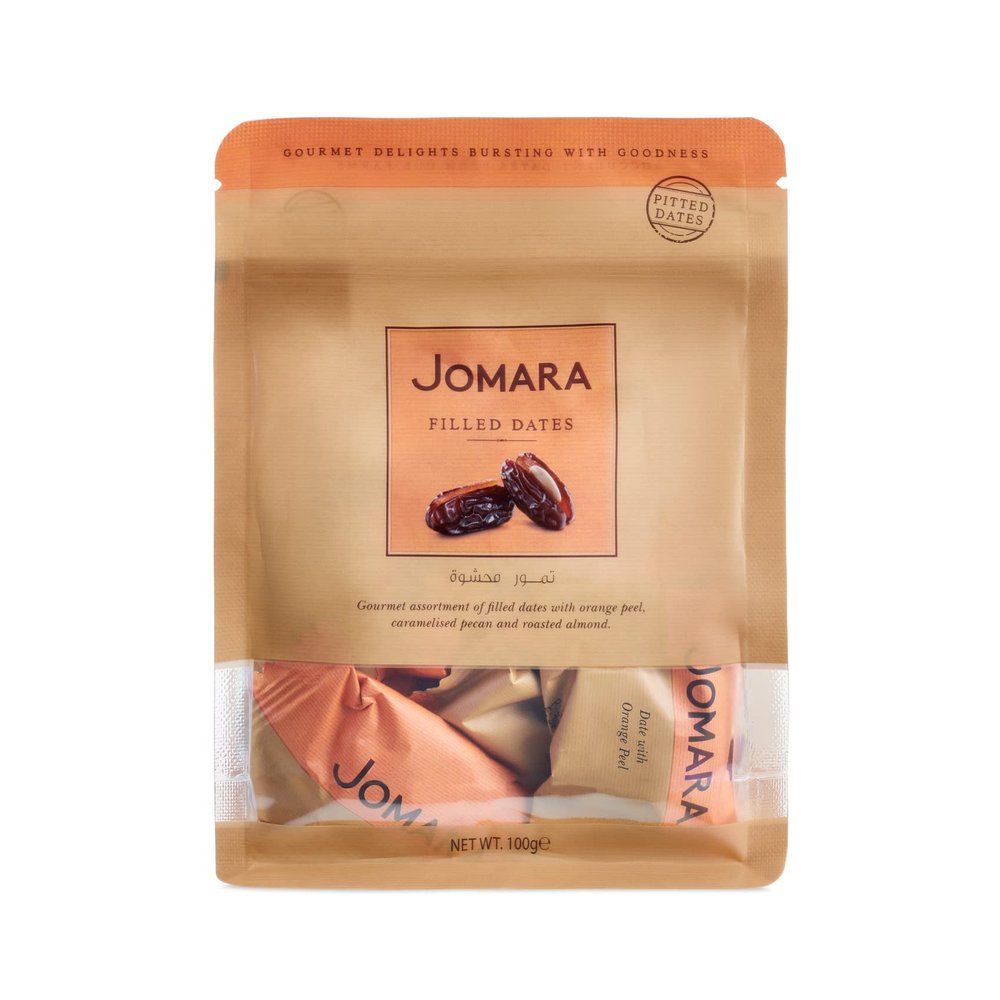 Jomara Dates Filled Mix 3 Flavors (w/ Almond, w/ Pecan, w/ Orange Peel) Individually Wrapped