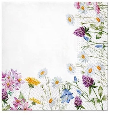 Keep Unique 20-ct 13x13 Flowers Paper Luncheon Decoupage Napkins, 3-Ply Servilletas Printed Spring Flowers Napkin for Christmas Art, Dinner and Party, Disposable Napkins Decor (Spring Flowers)