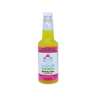 SNOWIE - Ready To Use Pints Sugar Free, Birthday Cake (Sucrose), 16 Fl Oz (Pint)