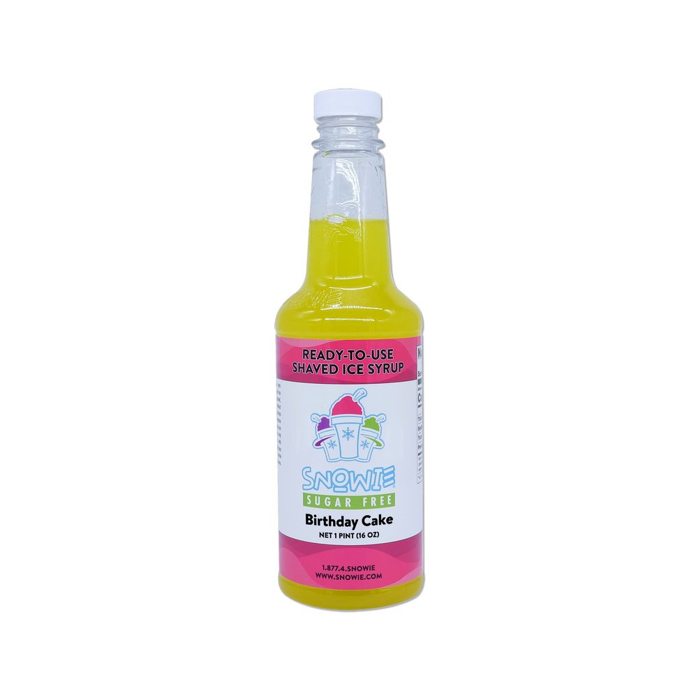 SNOWIE - Ready To Use Pints Sugar Free, Birthday Cake (Sucrose), 16 Fl Oz (Pint)