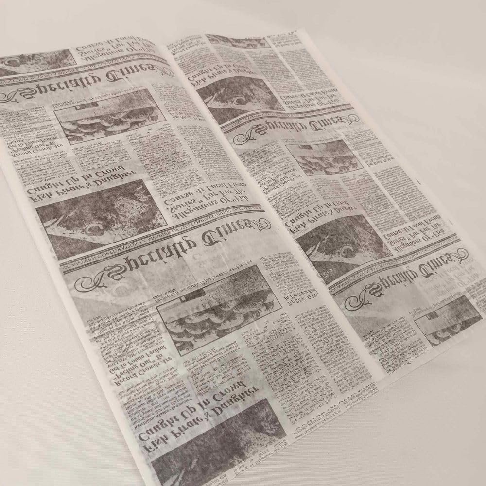 Newspaper 1000 Deli Paper Sheets (12 x 12) - Sandwich, Hot Dog Wrappers for Travel Food Safe Wax Paper Sheets