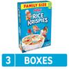 Kellogg's Rice Krispies Cold Breakfast Cereal, Kids Snacks, Baking Marshmallow Treats, Family Size, Original (3 Boxes) view 3