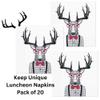 Keep Unique 20-ct 13x13 Animal Paper Peacock Luncheon Decoupage Napkins, 3-Ply Servilletas Printed Deer Napkin for Art, Dinner and Party, Disposable Napkins Decor (MR DEER) view 4