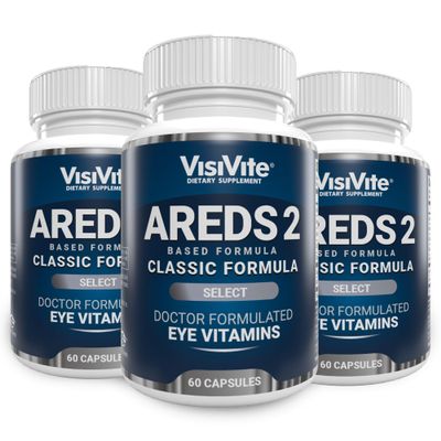 AREDS 2 Select Eye Vitamins for Macular Support - Vitamins for Eyes with Zeaxanthin Plus Lutein Macular Supplement - Premium Macular Health Formula - Eye Supplements - 60 Capsules - (Pack of 3)