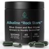 Alkaline Rock Stars Blue Green & Red Algae Supplement - 500mg | Pure Marine Phytoplankton Plus Astaxanthin | Rich in Antioxidants, Chlorophyll, & Vegan Omega 3's | 30 Day Supply (40 Capsules) view 1