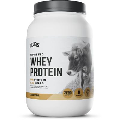 Levels Grass Fed Whey Protein Powder, No Artificials, 24G of Protein, Cappuccino, 2LB