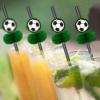 24PCS 3D Soccer Drinking Straws, Sports Party Decorations for Your Game Day,World Cup Night Supplies view 3