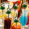 24PCS 3D Soccer Drinking Straws, Sports Party Decorations for Your Game Day,World Cup Night Supplies view 4