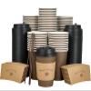 LITOPAK 100 Pack 12 oz Paper Coffee Cups with Lids, Sleeves, and Stirring Sticks for Coffee, Water, or Juice, Browm 10 Ounce Disposable Hot Paper Cups for Cafes, schools, offices, shops view 1