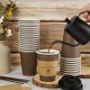 LITOPAK 100 Pack 12 oz Paper Coffee Cups with Lids, Sleeves, and Stirring Sticks for Coffee, Water, or Juice, Browm 10 Ounce Disposable Hot Paper Cups for Cafes, schools, offices, shops view 3