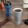 LITOPAK 100 Pack 20 oz Disposable Paper Coffee Cups with Lids, Sleeves and Stirring Sticks for Hot Coffee, Water or Juice, Blue and Gray Hot Paper Cups for Cafes, schools, offices, shops view 4