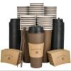 LITOPAK 100 Pack 20 oz Paper Coffee Cups, Brown Disposable Coffee Cups with Lids, Sleeves, Sticks, Drinking Cups for Hot Coffee, Water or Juice, Hot Paper Cups for Home, Restaurant, and Store view 1