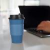 LITOPAK 100 Pack 16 oz Disposable Paper Coffee Cups with Lids, Sleeves and Stirring Sticks for Hot Coffee, Water or Juice, Blue and Gray Hot Paper Cups for Cafes, schools, offices, shops view 4