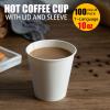 T-Language 100 Packs Disposable Coffee Cups for Hot Chocolate, Tea, and Other Drinks White 10oz view 3