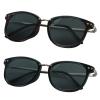 YEIN 2 Pack Sunglasses for Men and Women, UV Protection Glasses Vintage Square Full Frame(Tortoise+black,+0.50 Magnification) view 1