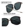 YEIN 2 Pack Sunglasses for Men and Women, UV Protection Glasses Vintage Square Full Frame(Tortoise+black,+0.50 Magnification) view 4