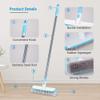 Floor Scrubber with Long Handle, 2 in 1 Scrubbing Brush Stiff Bristle Shower Cleaning Brush for Bathroom, Kitchen, Tub, Carpet, Grout, Tile(Blue) view 4