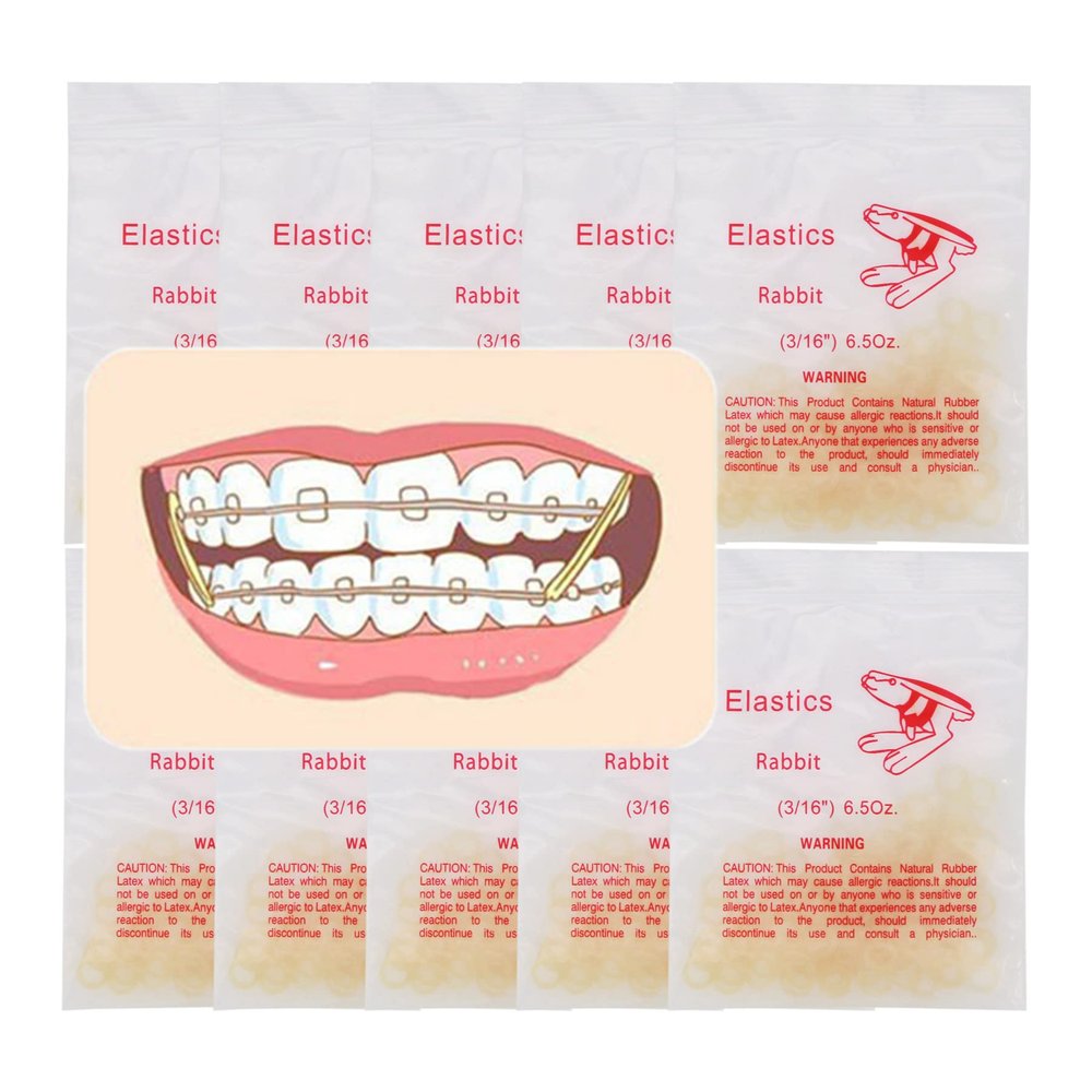 10Packs/1000Pcs Dental Orthodontic Elastics Latex Rubber Bands Monkey (3/8) 6.5OZ