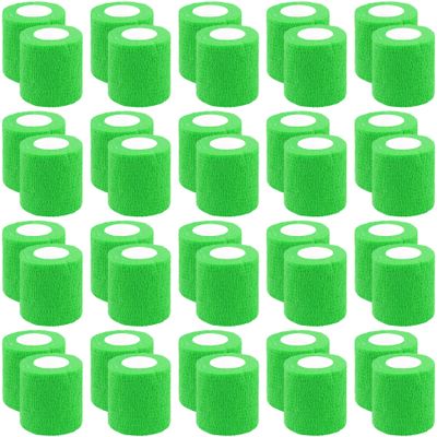 BQTQ 40 Rolls Self Adhesive Bandages Wrap 2 Inch Self Adherent Wrap Self Stick Bandage Wraps Stretch Bandage for Wrist Ankle Swelling Sprains (Neon Green)