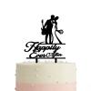 JuneLucky Happily Ever After Wedding Cake Topper,Bride & Groom Silhouette Cake Topper for Wedding Anniversary Engagement Party view 3