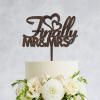 JuneLucky Finally Mr & Mrs Wedding Cake Topper for Wedding Anniversary Engagement Party Supplies Gifts for Couple Rustic Wood Custom Mr & Mrs Wedding Cake Toppers view 2