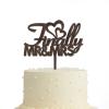 JuneLucky Finally Mr & Mrs Wedding Cake Topper for Wedding Anniversary Engagement Party Supplies Gifts for Couple Rustic Wood Custom Mr & Mrs Wedding Cake Toppers view 3